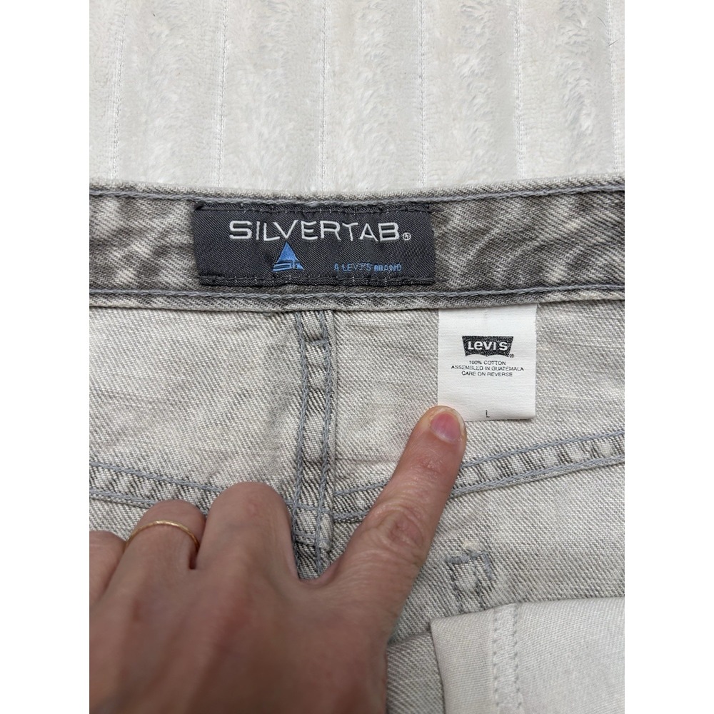 Levi's Silvertab Vintage 90s Y2K High Low 100% Cotton Gray Denim Jean Skirt L